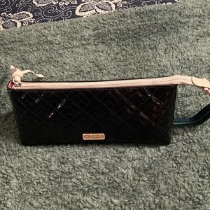 Consuela Tool Bag Black Patent Quilted Leather